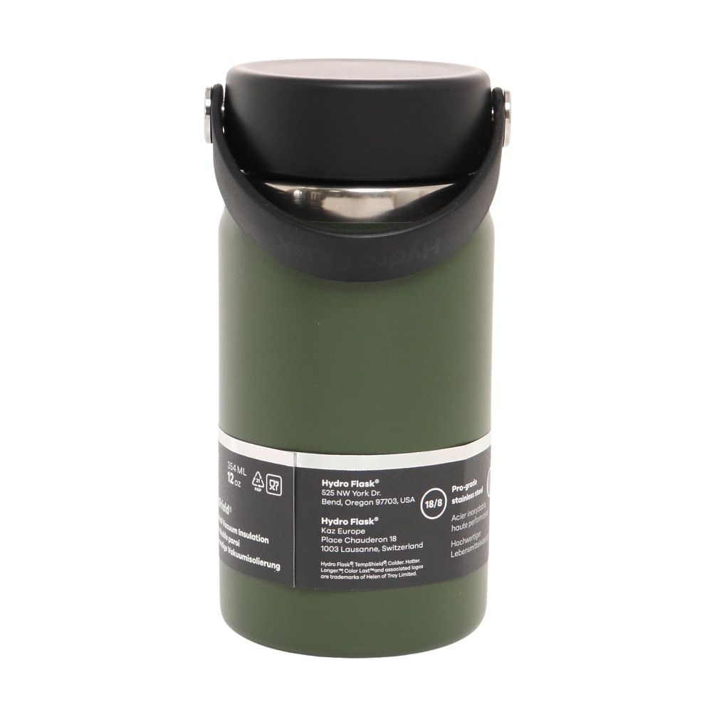 ハイドロフラスク（HydroFlask） 水筒 ボトル マグ 12 oz Wide Mouth 5089021-Olive