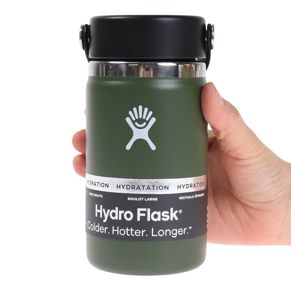 ハイドロフラスク（HydroFlask） 水筒 ボトル マグ 12 oz Wide Mouth 5089021-Olive