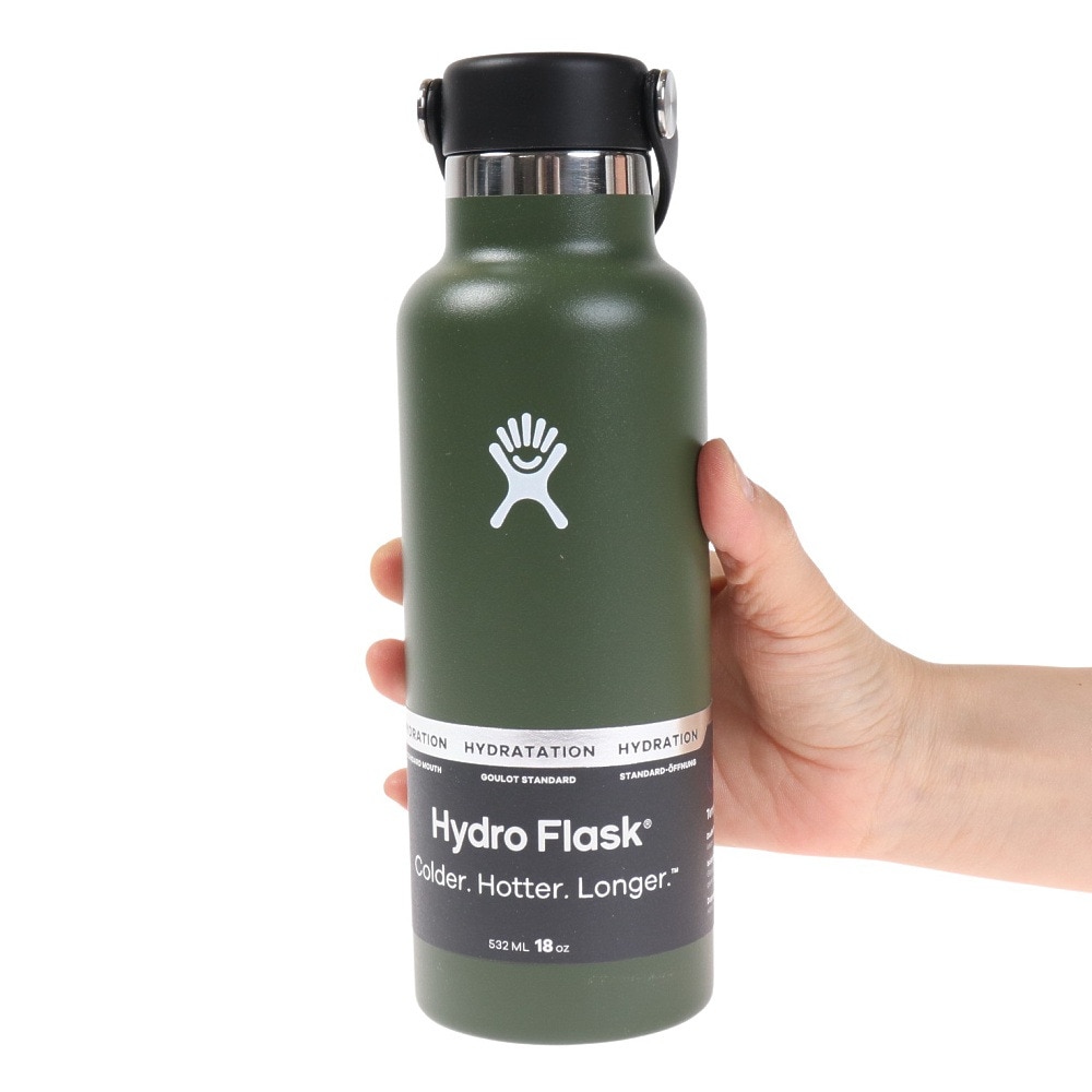 ハイドロフラスク（HydroFlask） 水筒 ボトル マグ 18 oz Standard Mouth 5089013-08Olive