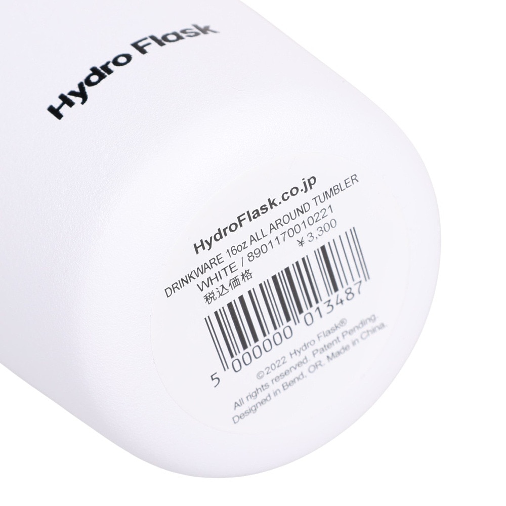 ハイドロフラスク（HydroFlask） タンブラー マグ ボトル ホワイト 保温保冷 473ml 16 oz All Around Tumbler White 8901170010221