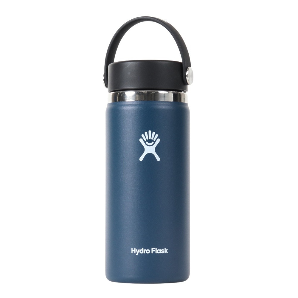 ハイドロフラスク（HydroFlask） 水筒 ドリンクボトル タンブラー 473ml 保温 保冷 魔法瓶 ネイビー 16 oz ワイドマウス WIDE MOUTH 8900150101222-Indigo