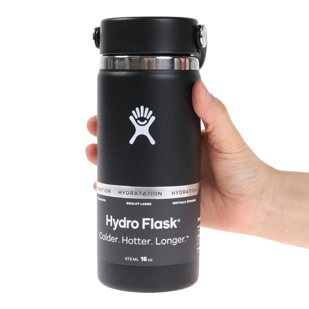 ハイドロフラスク（HydroFlask） 水筒 ボトル マグ 16 oz Wide Mouth 5089022-Black
