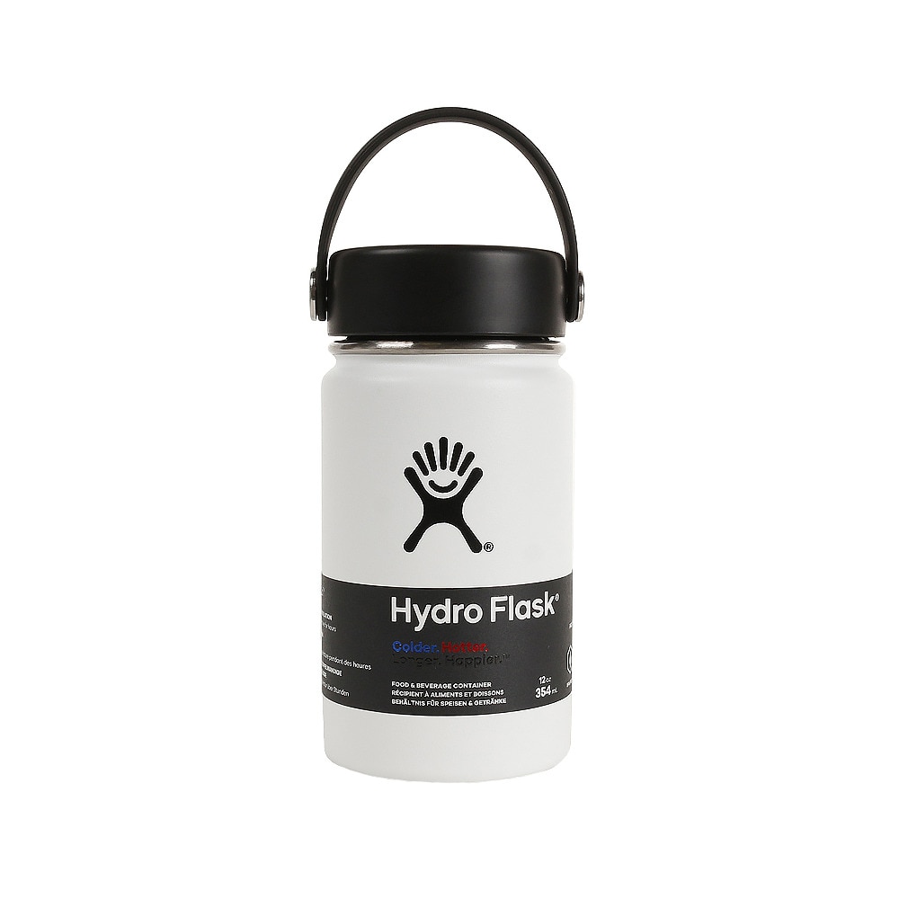ハイドロフラスク（HydroFlask） 水筒 ボトル マグ 12 oz ワイドマウス 水筒 5089021-01White