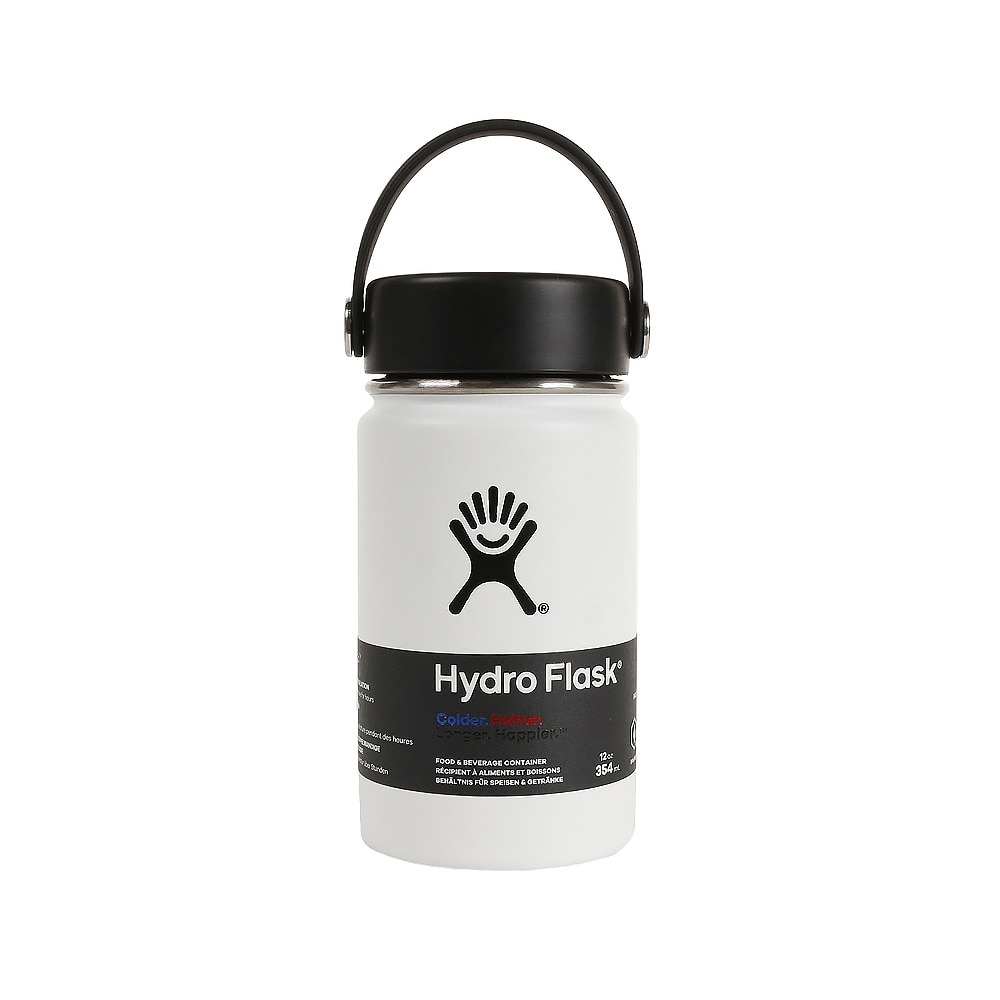 ハイドロフラスク（HydroFlask） 12oz Wide Mouth 水筒 5089021-01White