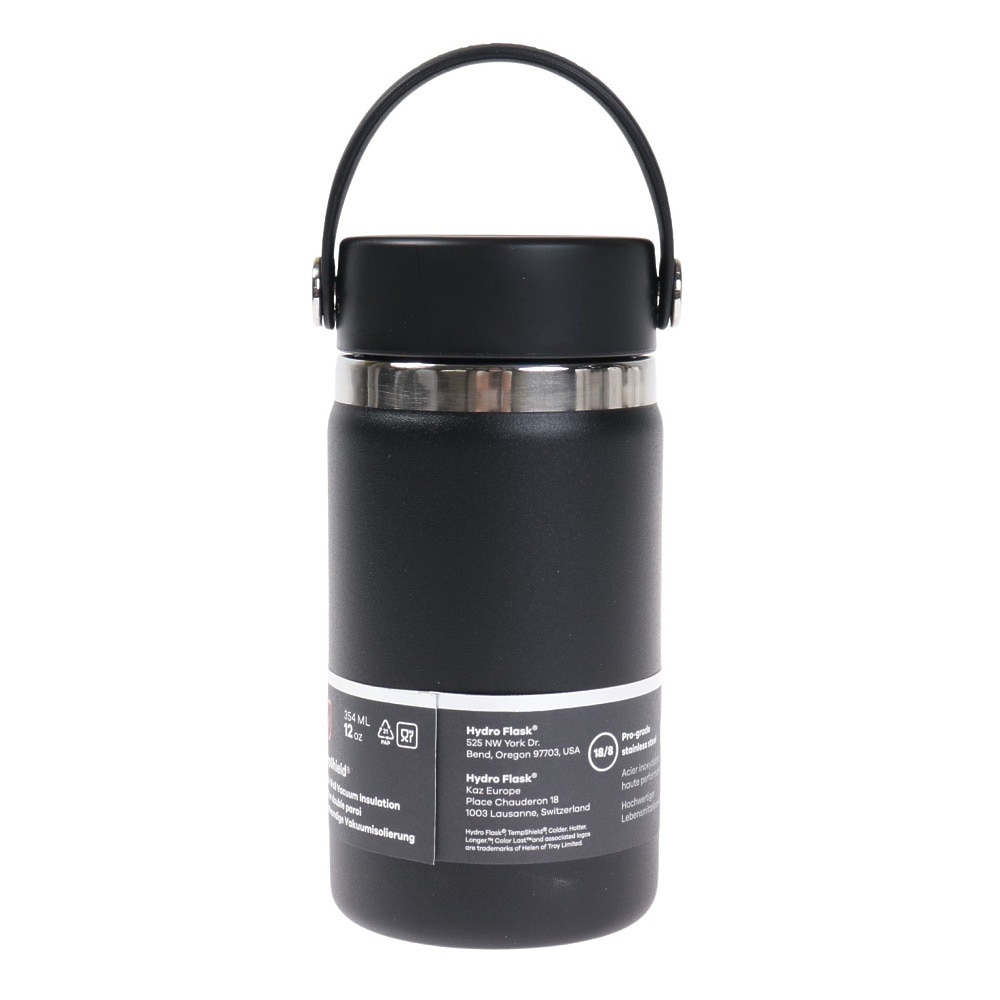 ハイドロフラスク（HydroFlask） 水筒 ボトル マグ 12 oz Wide Mouth 5089021-20Black