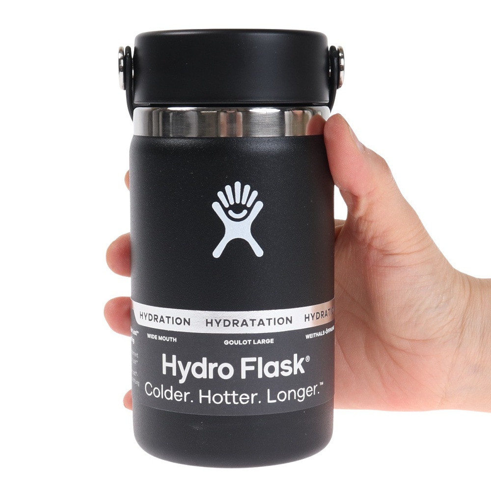 ハイドロフラスク（HydroFlask） 水筒 ボトル マグ 12 oz ワイドマウス 5089021-20Black ステンレスボトル 354ml  保温 保冷