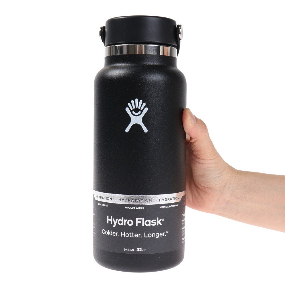 ハイドロフラスク（HydroFlask） 水筒 ボトル マグ 32 oz Wide Mouth 5089025-20Black