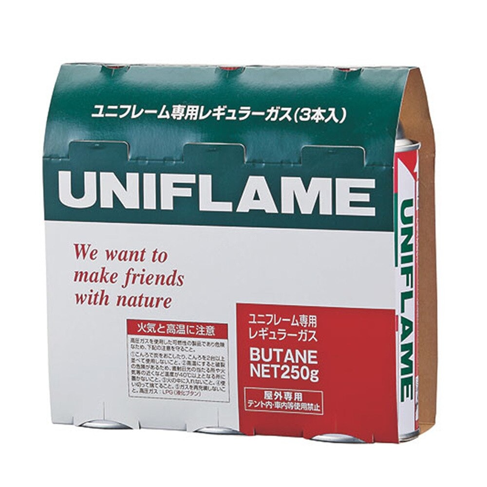 ユニフレーム（UNIFLAME） レギュラーガス(3本) カセットボンベ バーナー 650028 ユニフレーム専用 ガス 燃料 セット