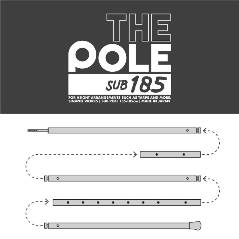 シナノ（SINANO） THE POLE SUB 185BK サブポール アウトドア キャンプ BBQ バーベキュー イベント 運動会 高耐久 テント タープ