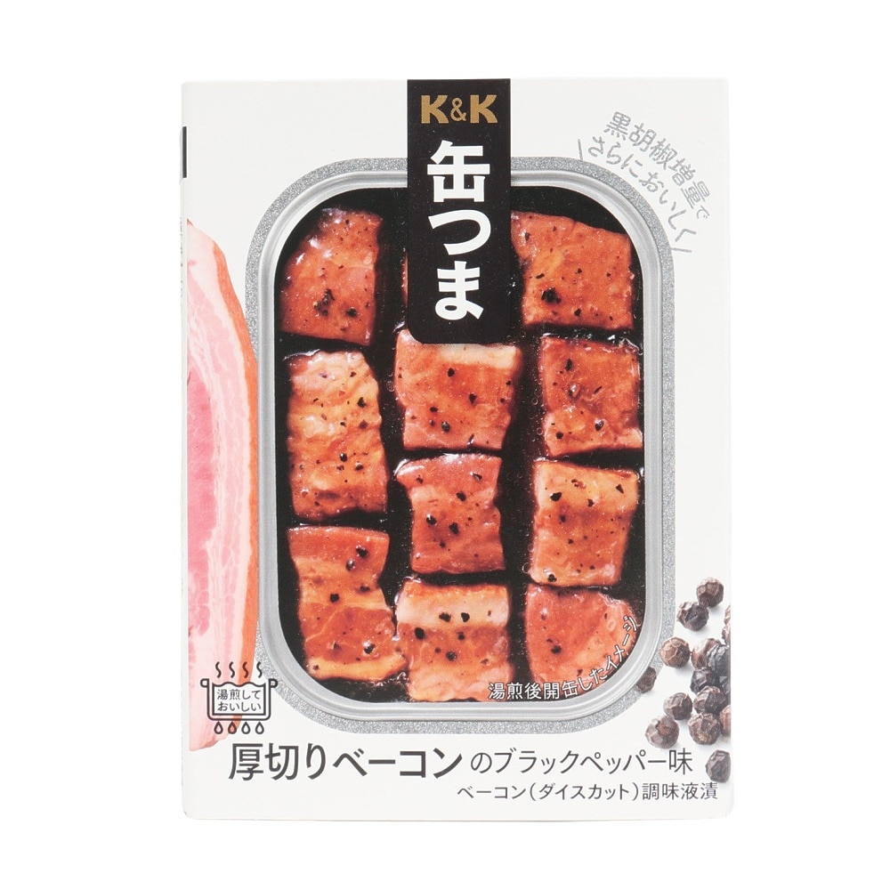 K&K（K&K）（メンズ、レディース、キッズ）缶つま 厚切りベーコン ブラックペッパー味 105g 0417364