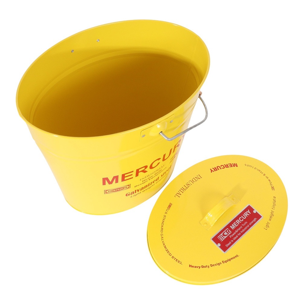 マーキュリー（MERCURY） ブリキバケツ オーバル 蓋付き イエロー MEBUBOYE