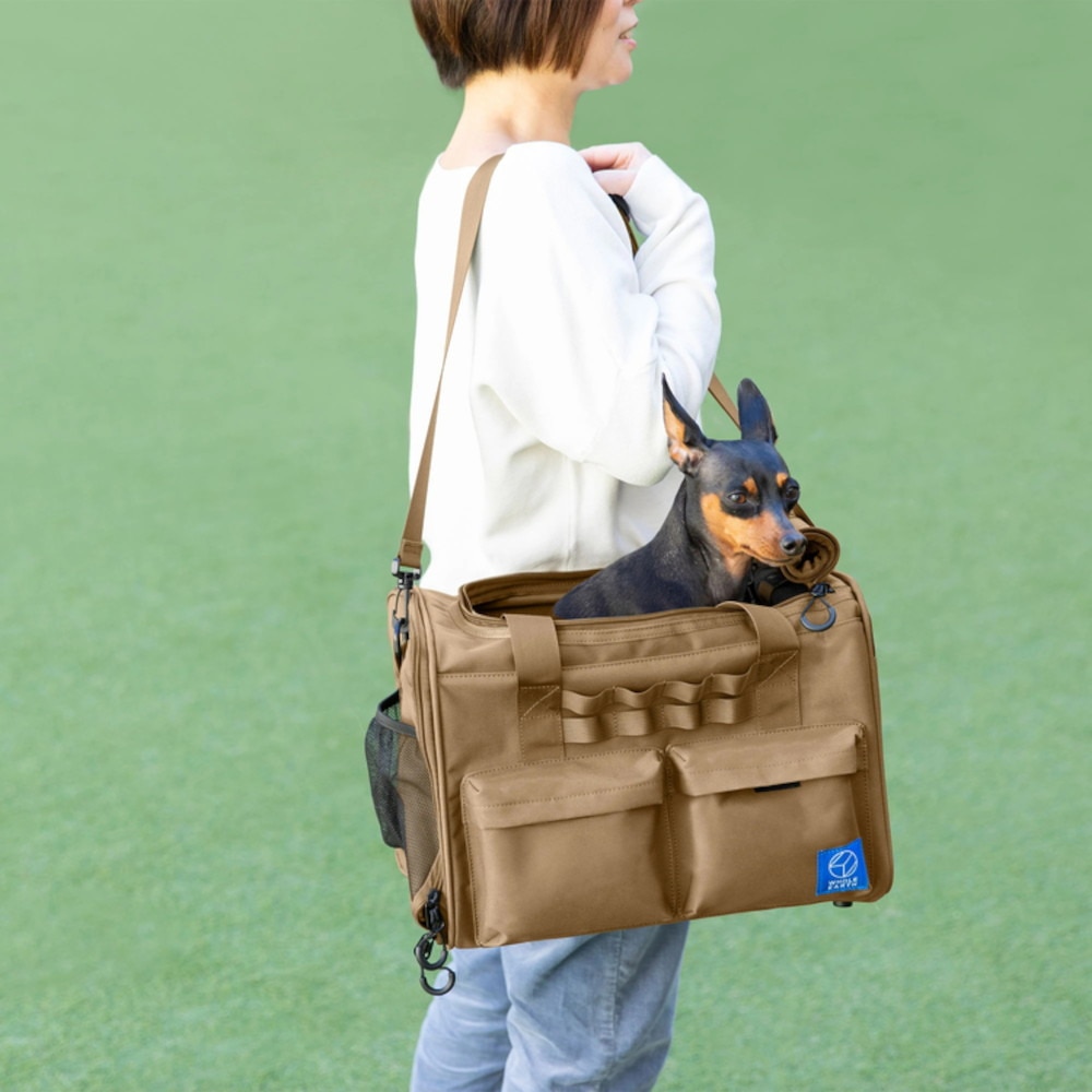 ホールアース（Whole Earth） Pet carrier boston ペット キャリー ボストン WE2MDZ60 BEG ベージュ  小型犬専用 2WAY 移動 バッグ お出かけ キャンプ