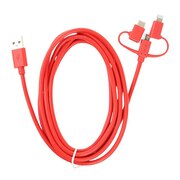 エレコム(ELECOM) 充電ケーブル 防災用 3in1 スマートフォン用 USBケーブル Lightning / Micro-B / USB Type-C 防滴袋 抗菌 MPA-BAMBLC20 RD レッド