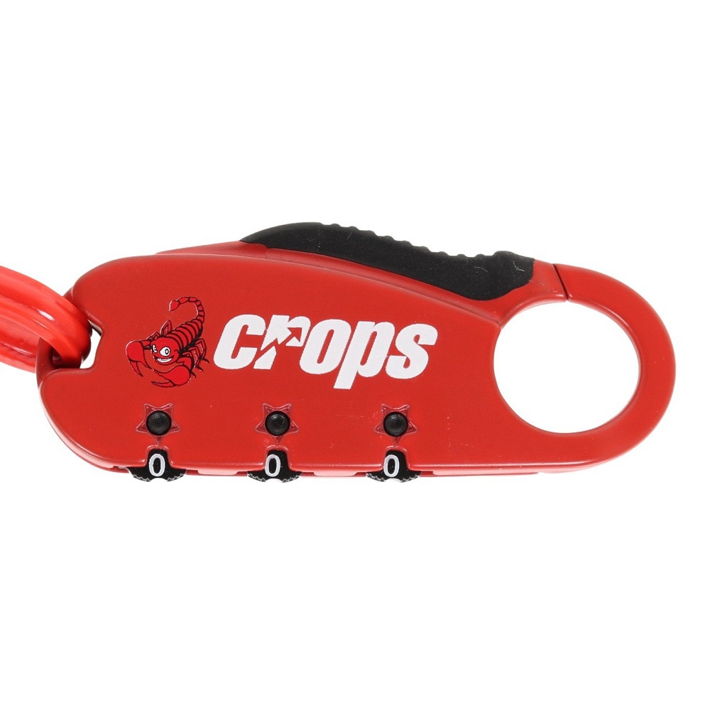 クロップス（CROPS） 自転車 ワイヤーロック ダイヤル式 Q-BIRO mini キューバイロミニ SPD04-BR90-04 レッド カラビナ 形状記憶ケーブル