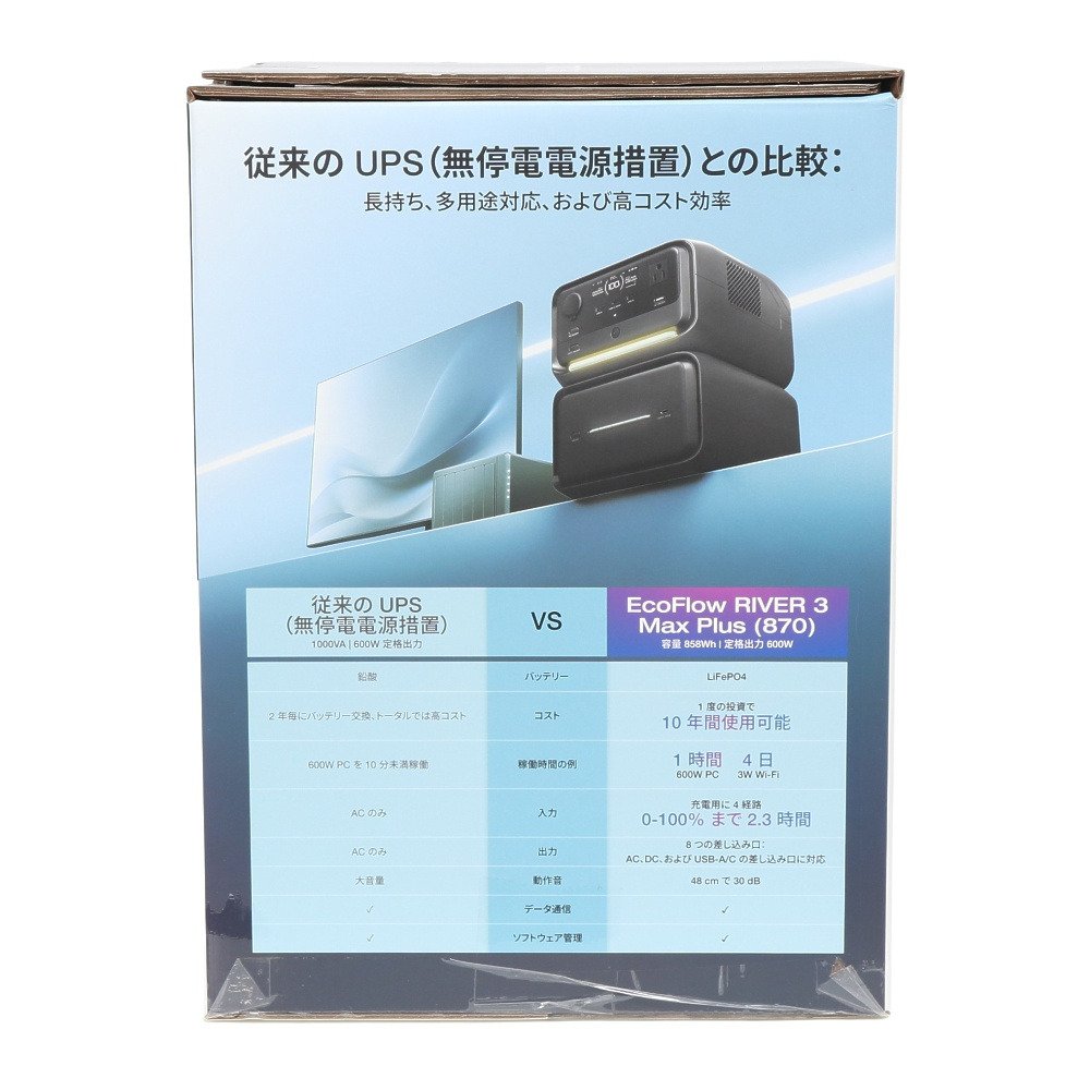 エコフロー（EcoFlow） ポータブル電源 リバー 3 Max Plus
