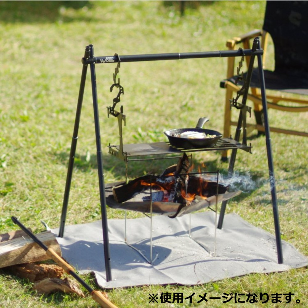 シナノ（SINANO） SNIPE HANGER SOLO ハンガーラック アウトドア キャンプ BBQ バーベキュー 登山 焚き火台 コンパクト 簡単組立 耐熱