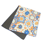 タオル 大判 ヨガ ビーチ アウトドア GROOVY FLOWERS BLUE ORANGE TOWEL 1700010158231