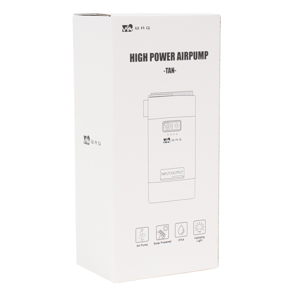 WAQ（WAQ） エアポンプ ランタン機能付き空気入れ 6種類のアタッチメント High power AirPump TAN