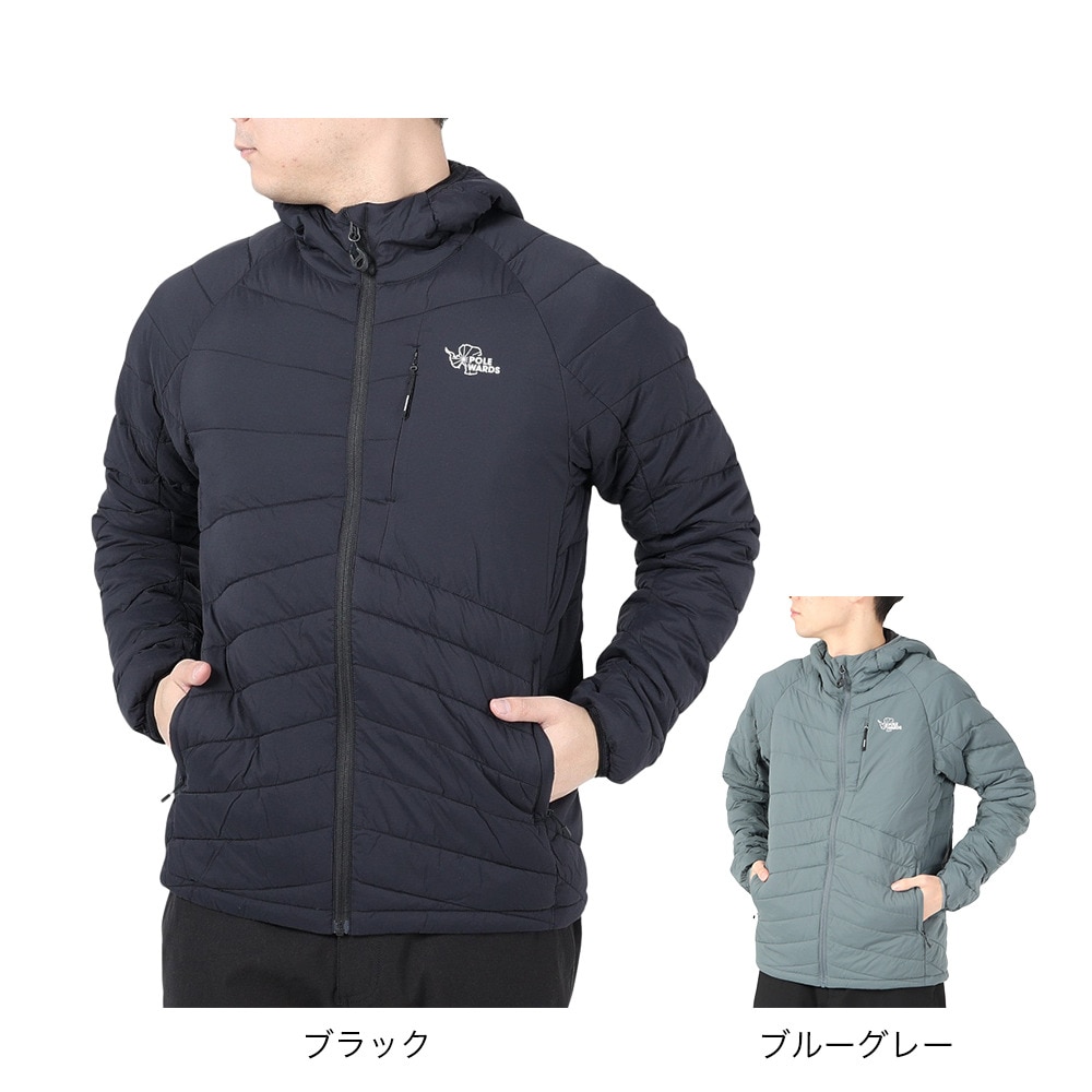 POLEWARDS（メンズ）アウター 中綿 ジャケット エクスコア サーマフラッシュV3 フーディー PW2QJN10 BLK ブラック 収納袋付
