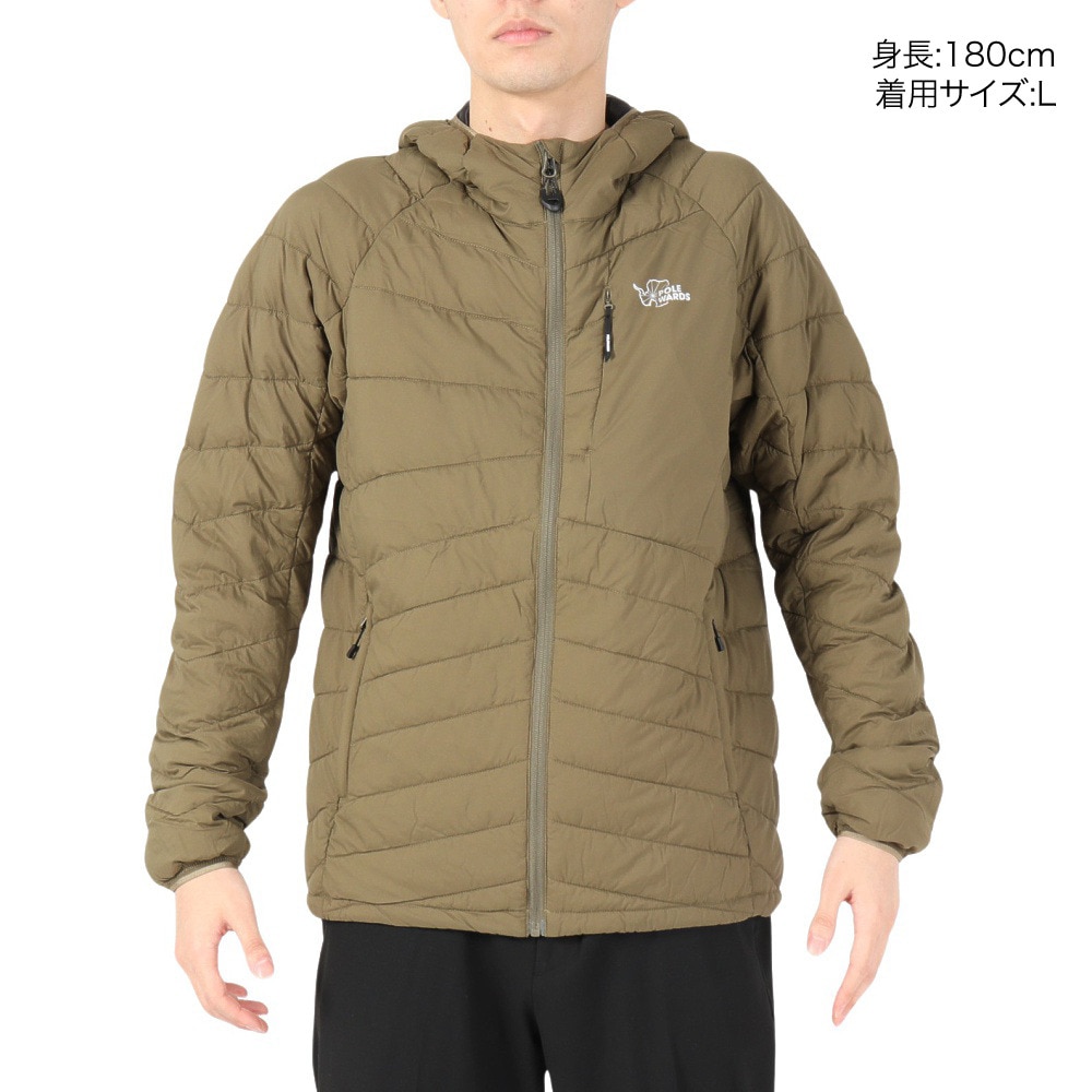 POLEWARDS（メンズ）アウター 中綿 ジャケット エクスコア サーマフラッシュV3 フーディー PW2QJN10 KAK カーキ 収納袋付