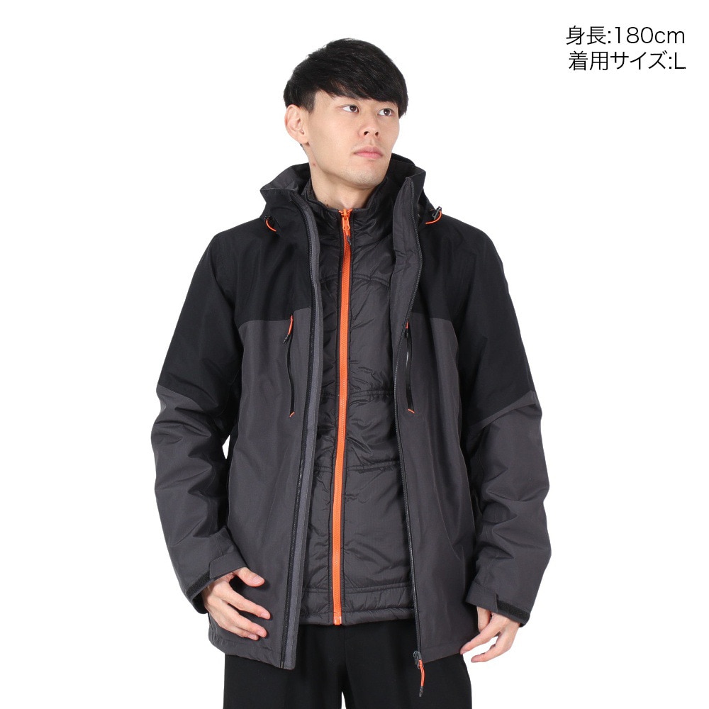 シモン（simond）（メンズ）アウター 中綿 3in1 ジャケット 500 8540394 ブラック 防水 -10℃ 耐久性 マルチジャケット