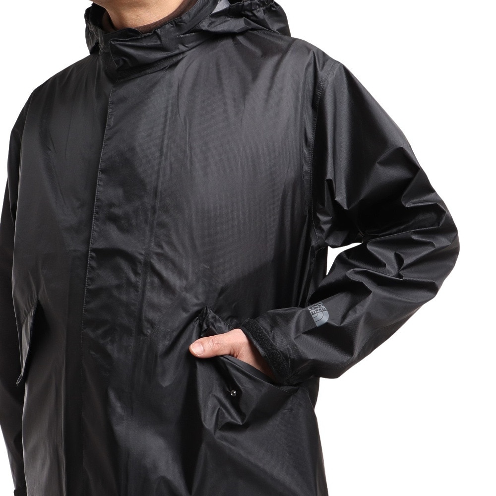 ノースフェイス（THE NORTH FACE）（メンズ）レインウェア レインコート ライトニングコート NP62061 K ブラック 防水 雨具  収納袋付 通勤 通学 SS S M L