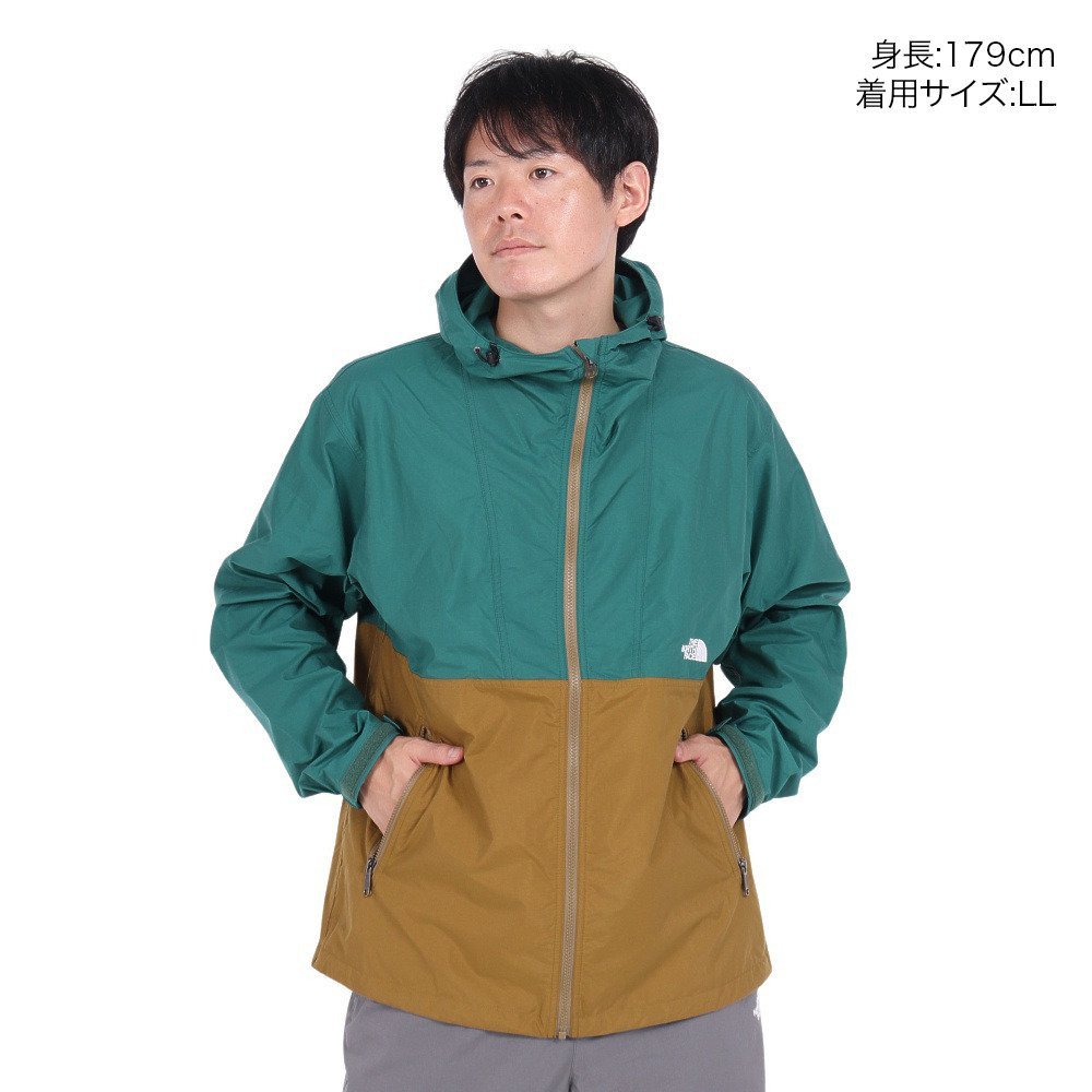 20洗3級はっ水 軽量 防風 アウター コンパクトジャケット NP72230 GM 収納袋付 マウンテンパーカ 2