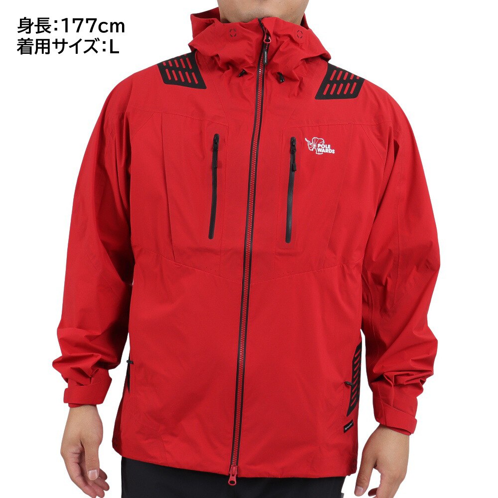 POLEWARDS（メンズ）ジャケット アウター SYMPATEX ストームガイドジャケット PW22JN04 RED 防水 防風 透湿