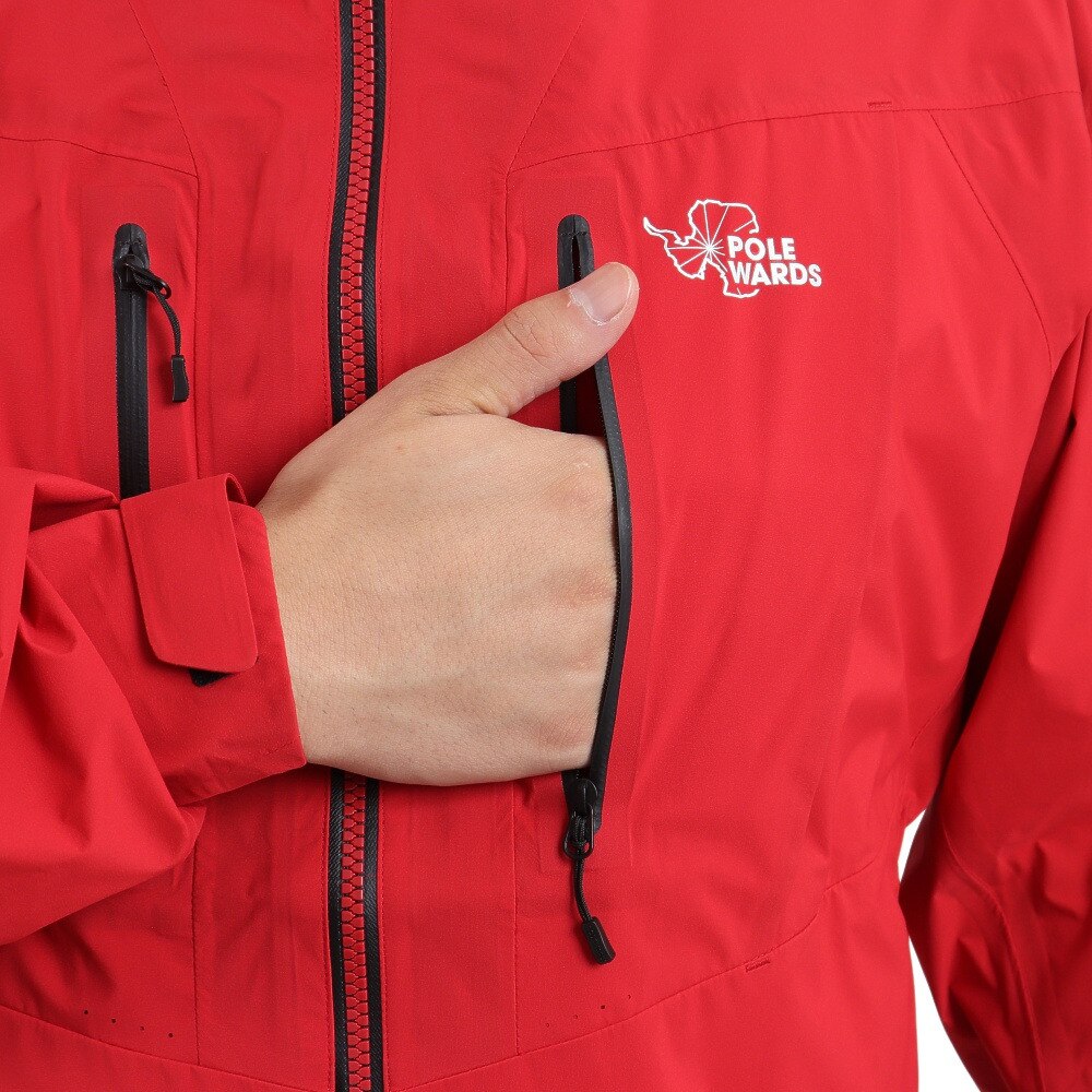 POLEWARDS（メンズ）ジャケット アウター SYMPATEX ストームガイドジャケット PW22JN04 RED 防水 防風 透湿