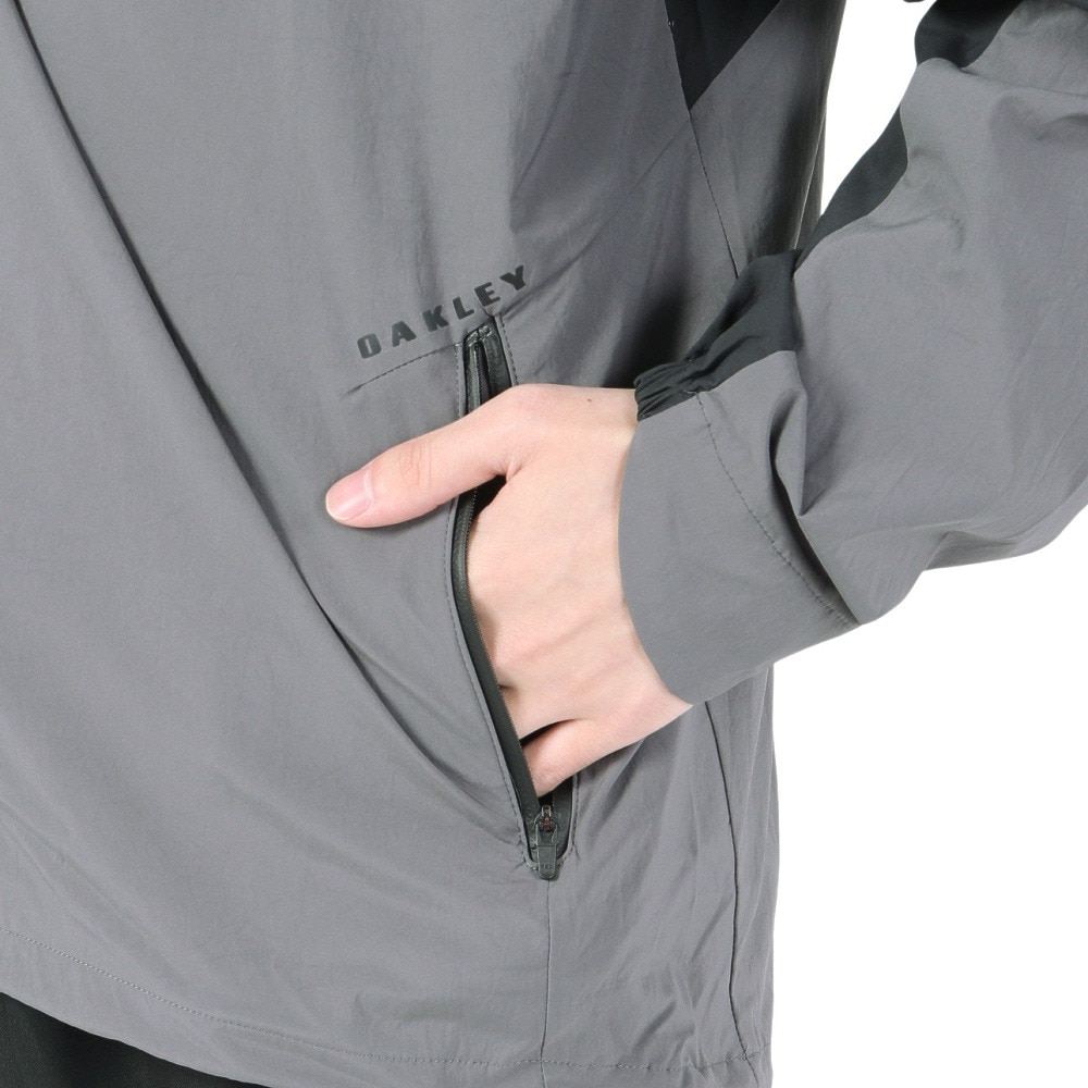 オークリー（OAKLEY）（メンズ）アウター ラチチュード アノラック LATITUDE ANORAK FOA404283-25N グレー 撥水 ハーフジップ