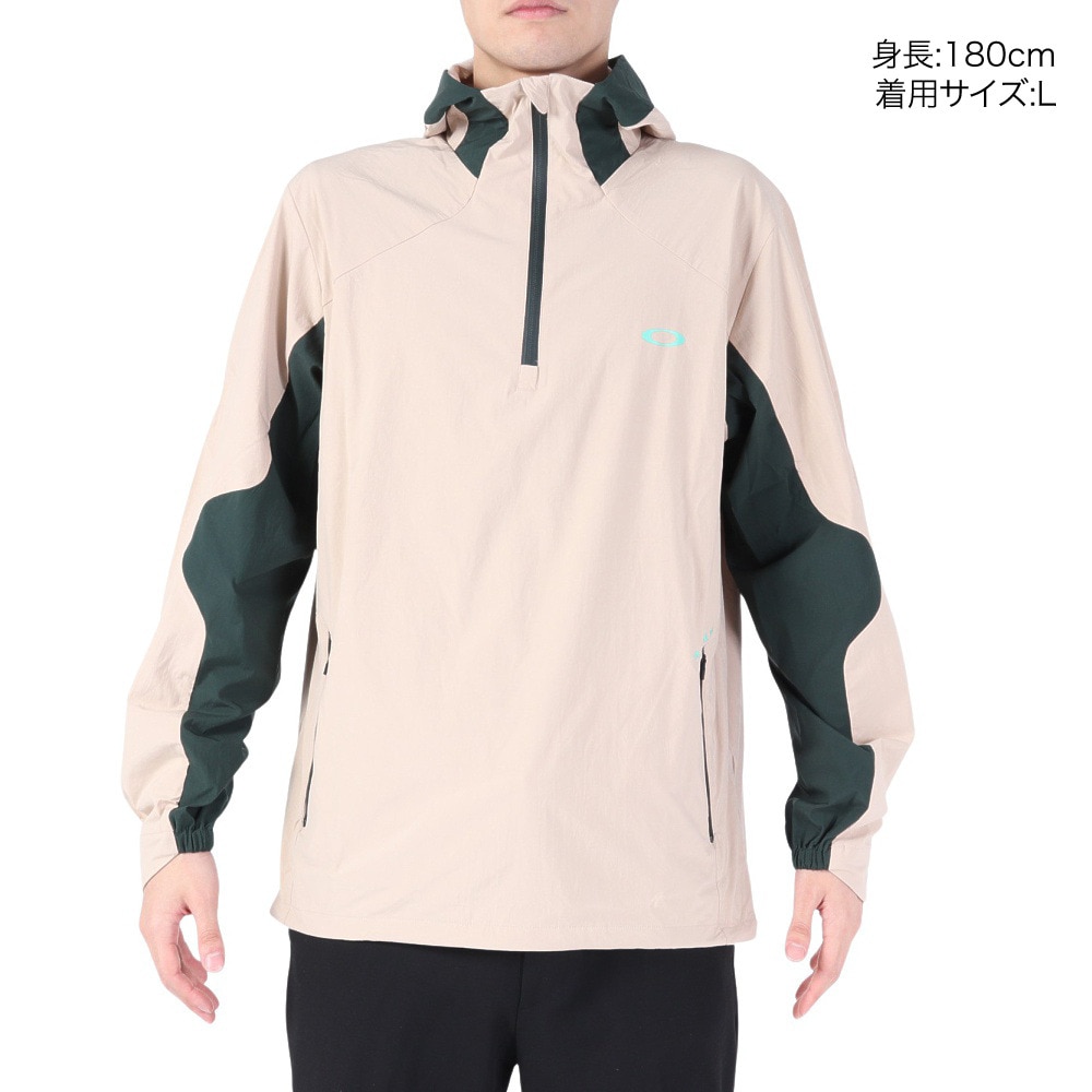 オークリー（OAKLEY）（メンズ）アウター ラチチュード アノラック LATITUDE ANORAK FOA404283 ベージュ USサイズ 撥水 ハーフジップ