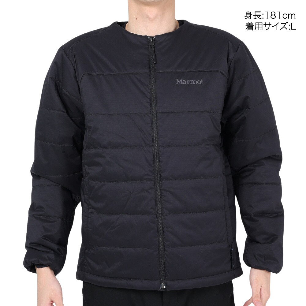 マーモット（Marmot）（メンズ）中綿ジャケット アウター ノーカラーパディング ジャケット TSFMO203-M001 ブラック