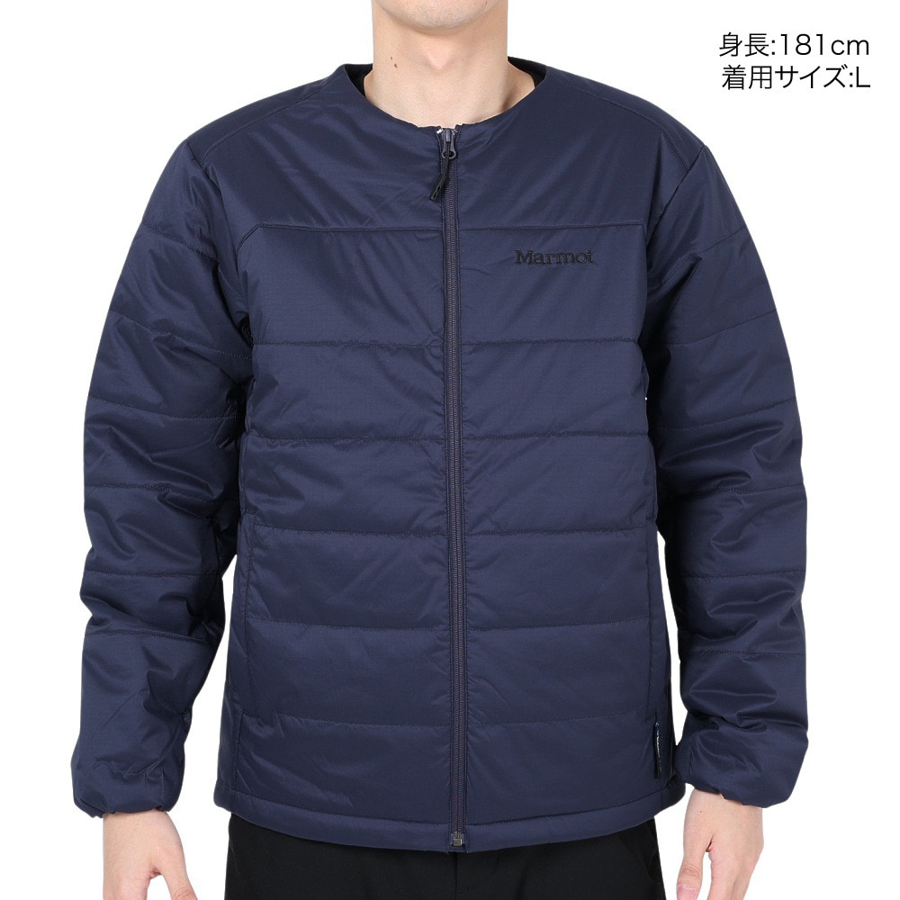 マーモット（Marmot）（メンズ）中綿ジャケット アウター ノーカラーパディング ジャケット TSFMO203-M003 ネイビー