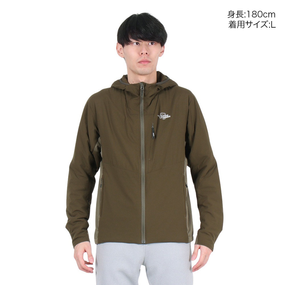 POLEWARDS（メンズ）アウター 中綿 ジャケット エクスコア レッドポイント V3 フーディ PW2SJN04 OLV オリーブ 収納袋付