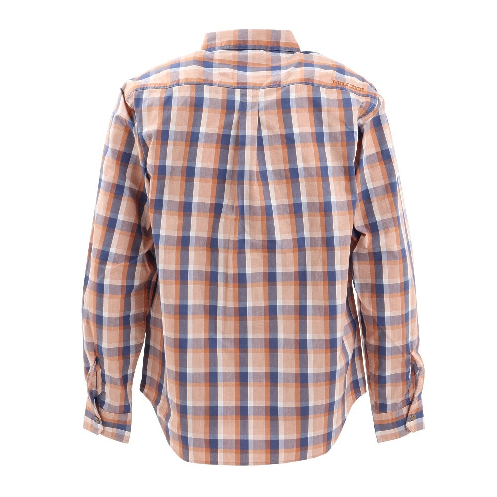 マーモット（Marmot）（メンズ）長袖シャツ PLAIN チェックシャツ TOMRJB77XB OR オレンジ 速乾 抗菌 防臭 UVカット カジュアルシャツ