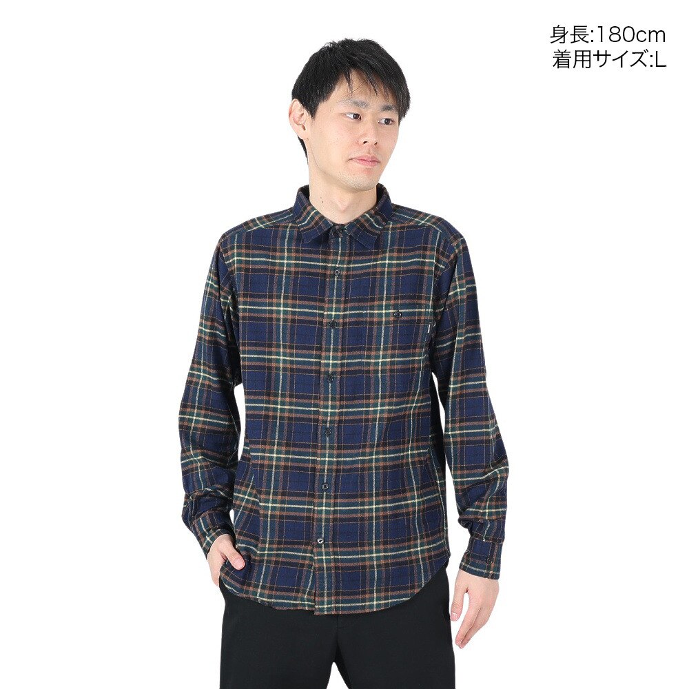 マーモット（Marmot）（メンズ）チェック柄 長袖シャツ TOMSJB80XB GR グリーン ネルシャツ 速乾 抗菌 防臭 UVカット カジュアルシャツ★★★