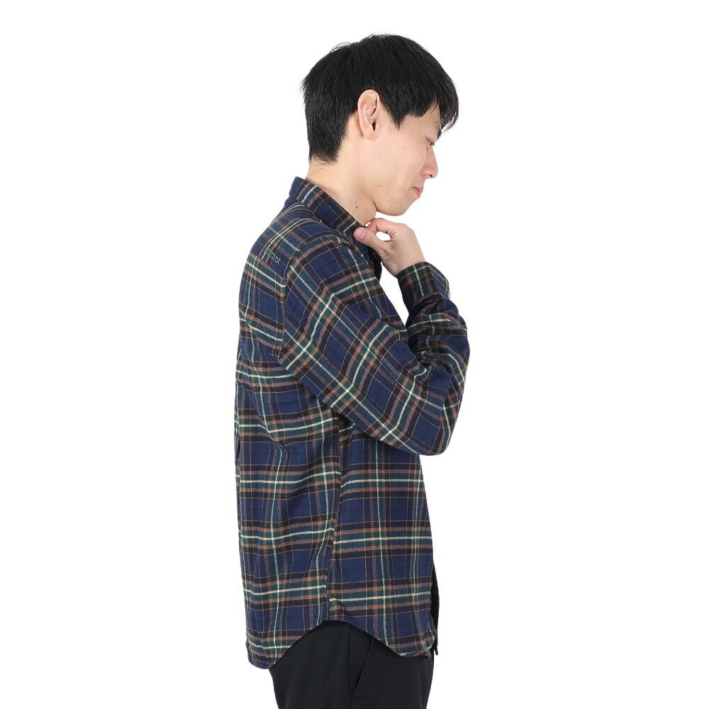マーモット（Marmot）（メンズ）チェック柄 長袖シャツ TOMSJB80XB GR グリーン ネルシャツ 速乾 抗菌 防臭 UVカット カジュアルシャツ★★★