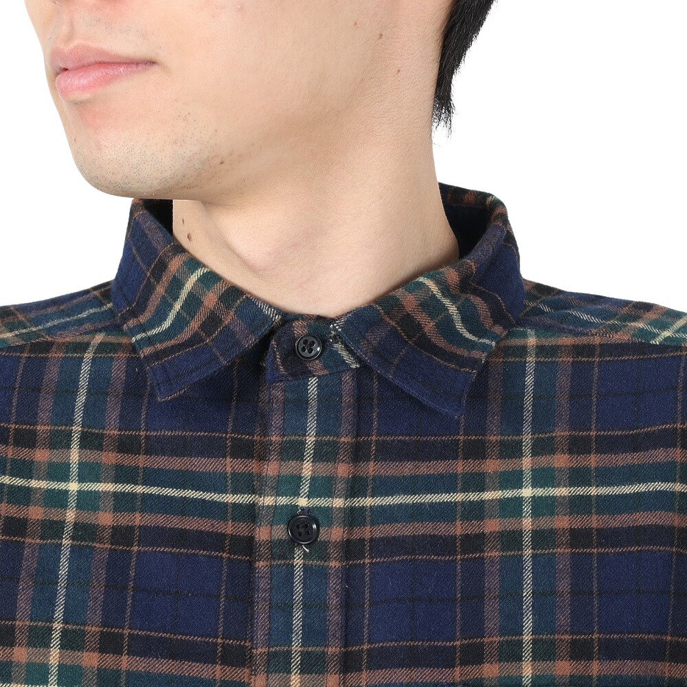マーモット（Marmot）（メンズ）チェック柄 長袖シャツ TOMSJB80XB GR グリーン ネルシャツ 速乾 抗菌 防臭 UVカット カジュアルシャツ★★★