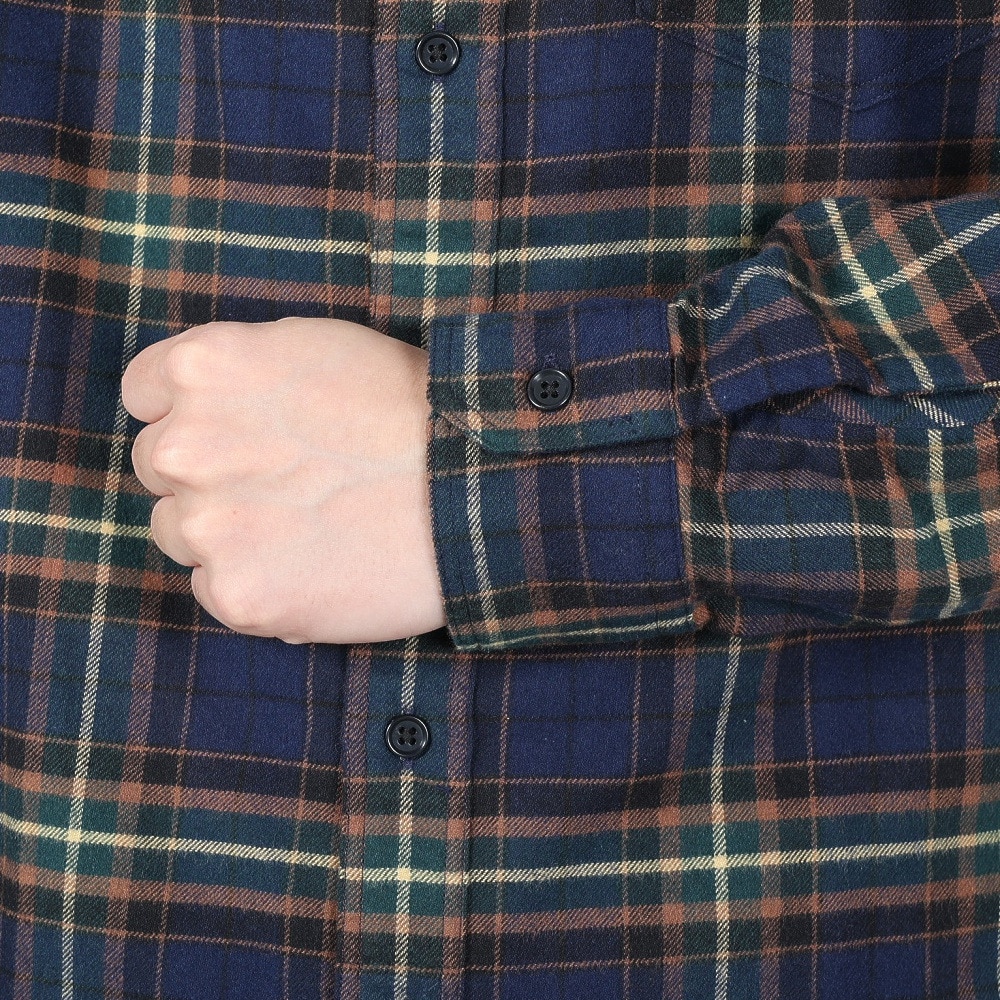 マーモット（Marmot）（メンズ）チェック柄 長袖シャツ TOMSJB80XB GR グリーン ネルシャツ 速乾 抗菌 防臭 UVカット カジュアルシャツ