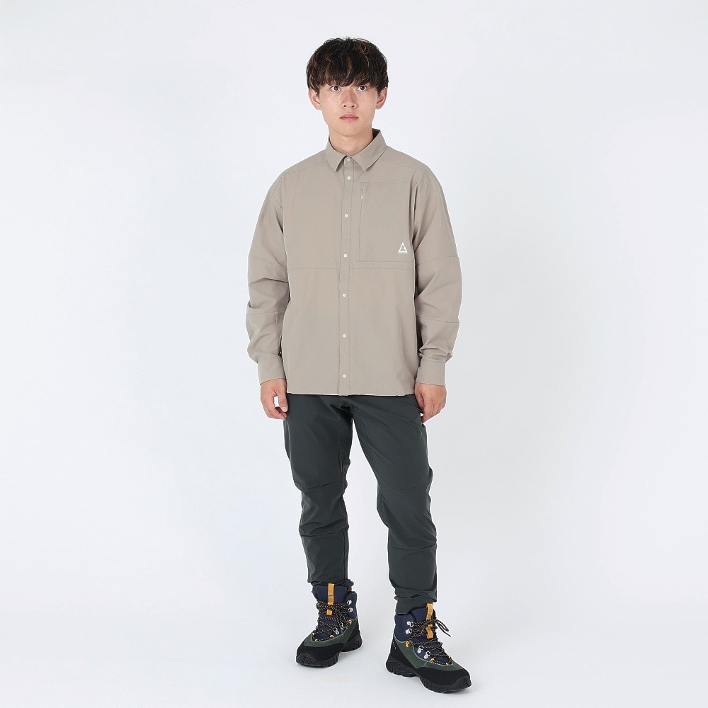 ロジャーエーガー（ROGEREGGER）（メンズ）スイスブランド 軽量 撥水 4Way ストレッチ 長袖シャツ ヤマシャツ デュアル RE23SVT5610021BEG ベージュ