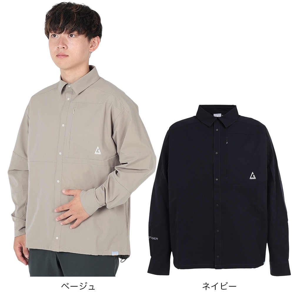 ロジャーエーガー（ROGEREGGER）（メンズ）スイスブランド 軽量 撥水 4Way ストレッチ 長袖シャツ ヤマシャツ デュアル RE23SVT5610021BEG ベージュ