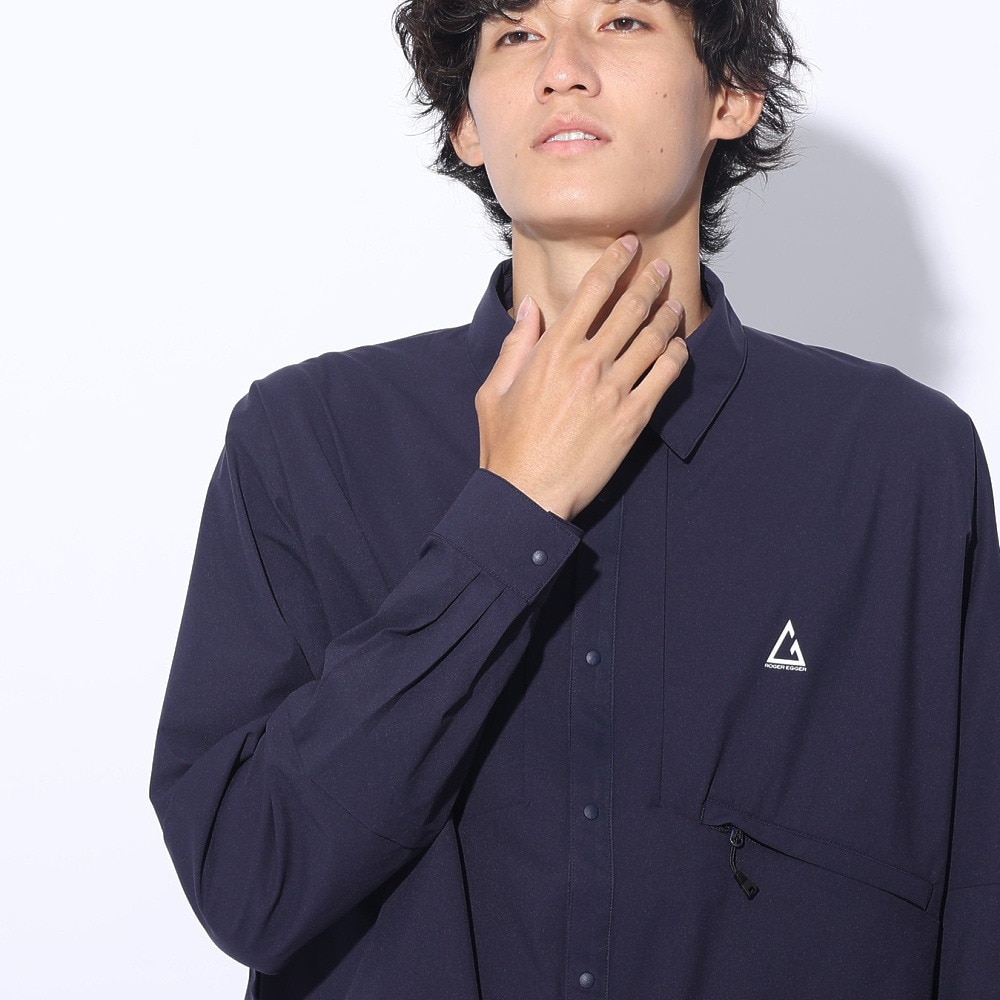 ロジャーエーガー（ROGEREGGER）（メンズ）撥水 4Way ストレッチ 長袖シャツ ベルクシャツ RE24SHY5610012 NVY