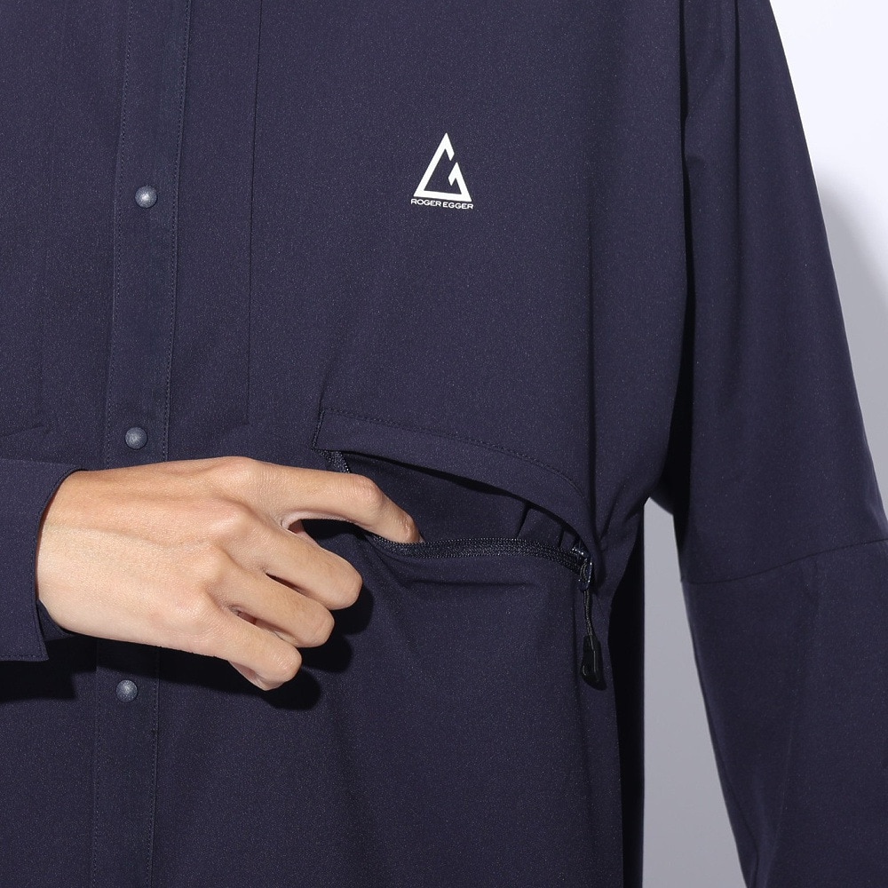 ロジャーエーガー（ROGEREGGER）（メンズ）撥水 4Way ストレッチ 長袖シャツ ベルクシャツ RE24SHY5610012 NVY