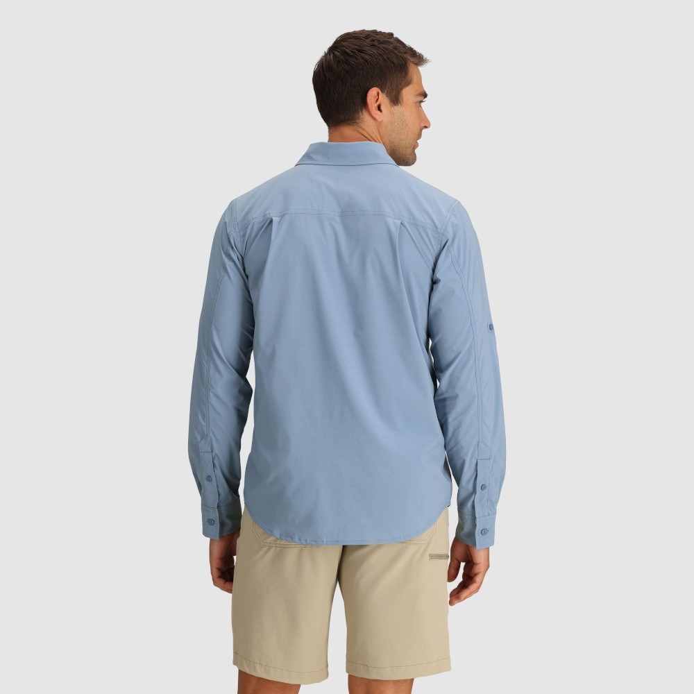 Outdoor Research Men's Baja Sun Shirt Sz M Blue Check Button