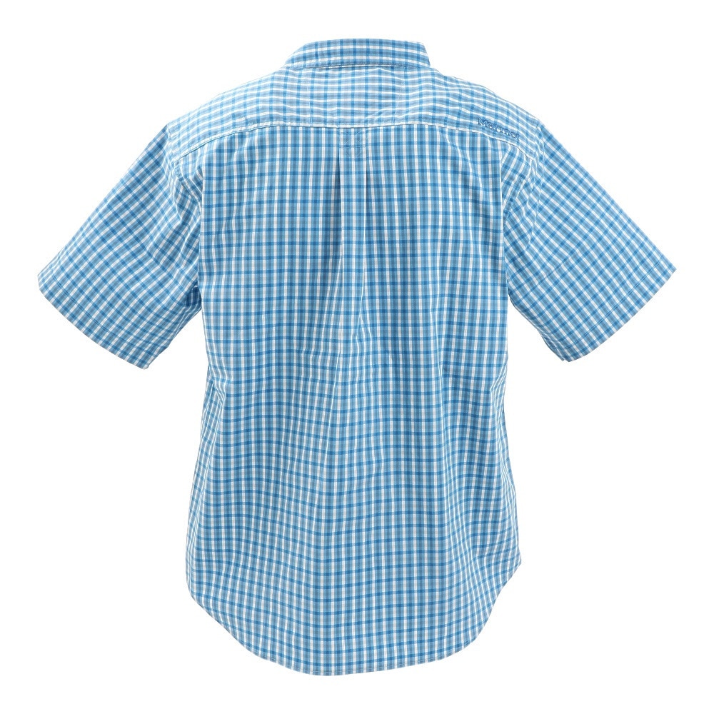 マーモット（Marmot）（メンズ）半袖シャツ PLAIN チェックシャツ TOMRJA78XB BL ブルー