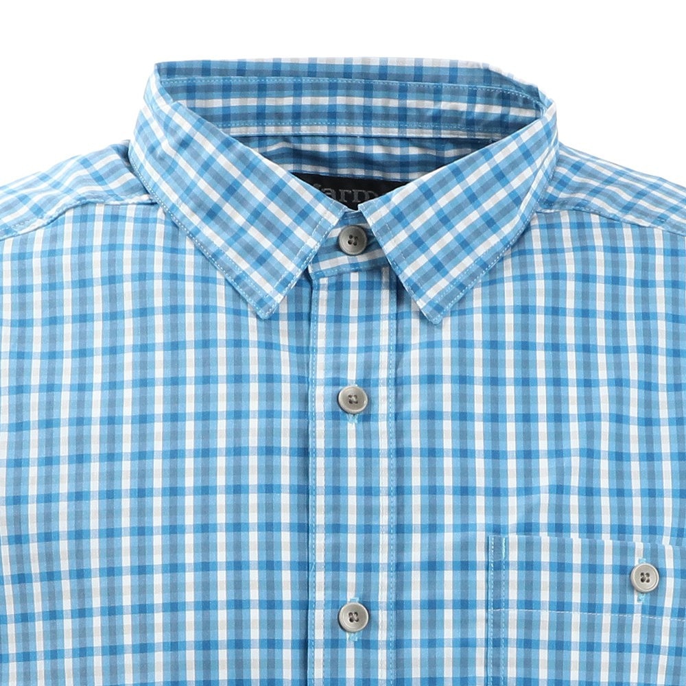 マーモット（Marmot）（メンズ）半袖シャツ PLAIN チェックシャツ TOMRJA78XB BL ブルー
