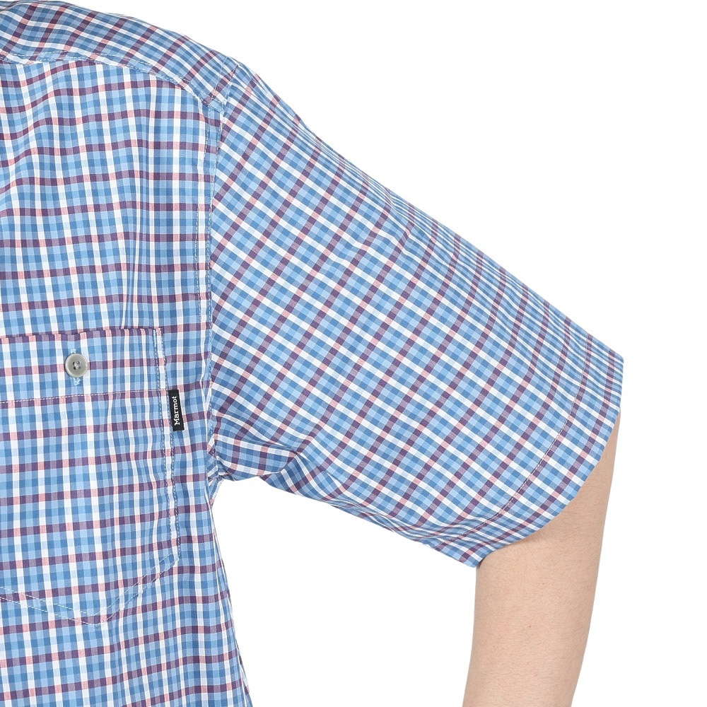 マーモット（Marmot）（メンズ）半袖シャツ PLAIN チェックシャツ TOMRJA78XB NV ネイビー