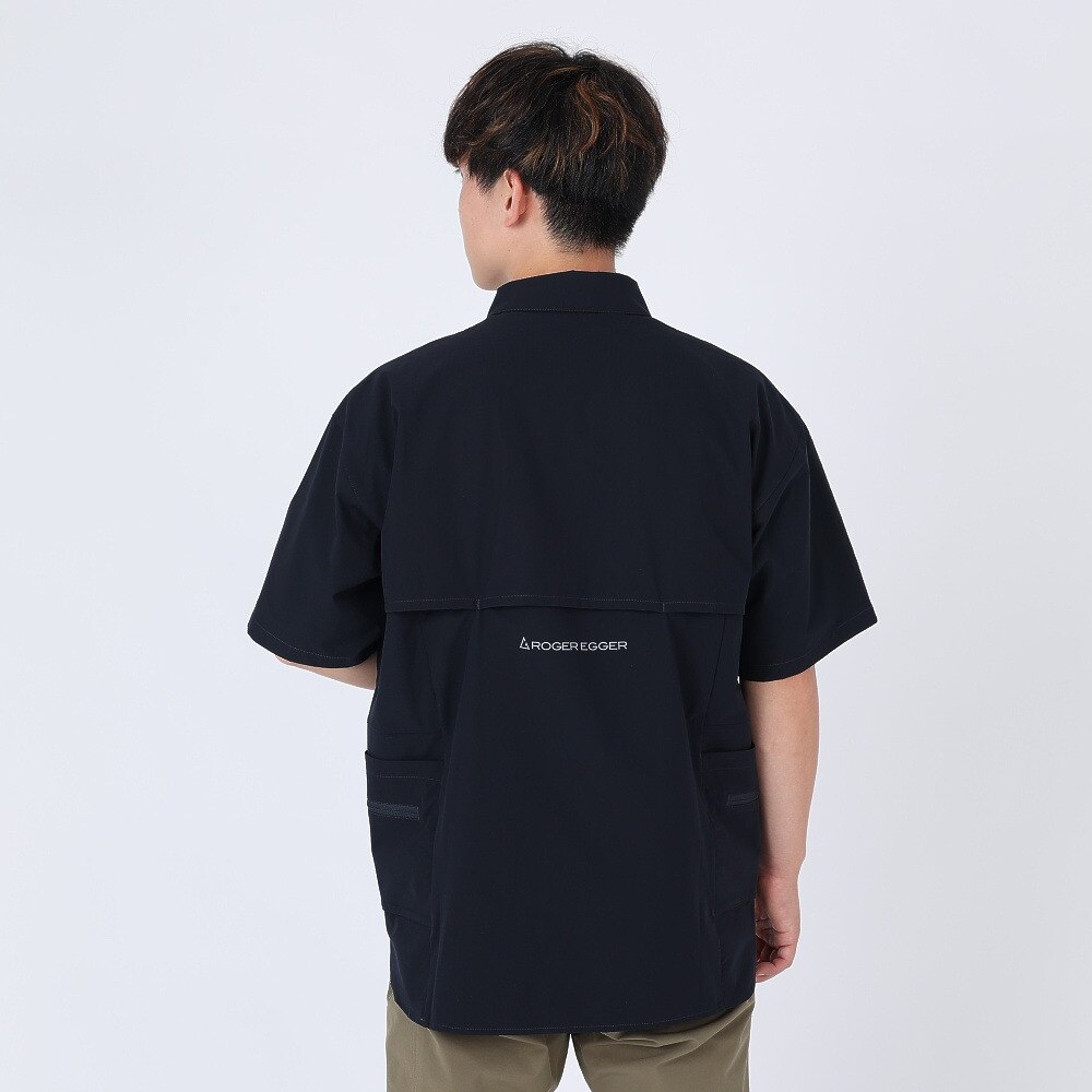 ロジャーエーガー（ROGEREGGER）（メンズ）軽量 撥水 4Way ストレッチ 半袖シャツ ヤマシャツ デュアル RE23SVT5610020NVY ネイビー