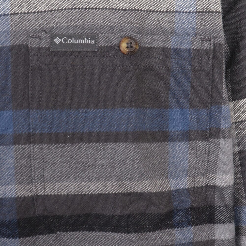コロンビア（Columbia）（メンズ）カジュアルシャツ 長袖シャツ ピッチストーンヘビーウェイトフランネル AM8573 011 グレー×ブルー