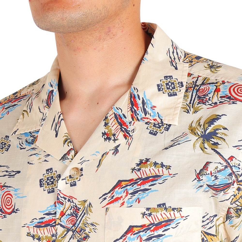 ペンドルトン（PENDLETON）（メンズ）半袖シャツ アロハシャツ Sand 19801638 S.Palm サンドベージュ
